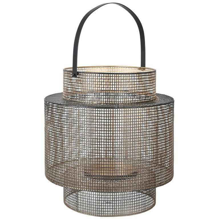 Farol Metálico Decorativo Para Velas 30X32 Cm