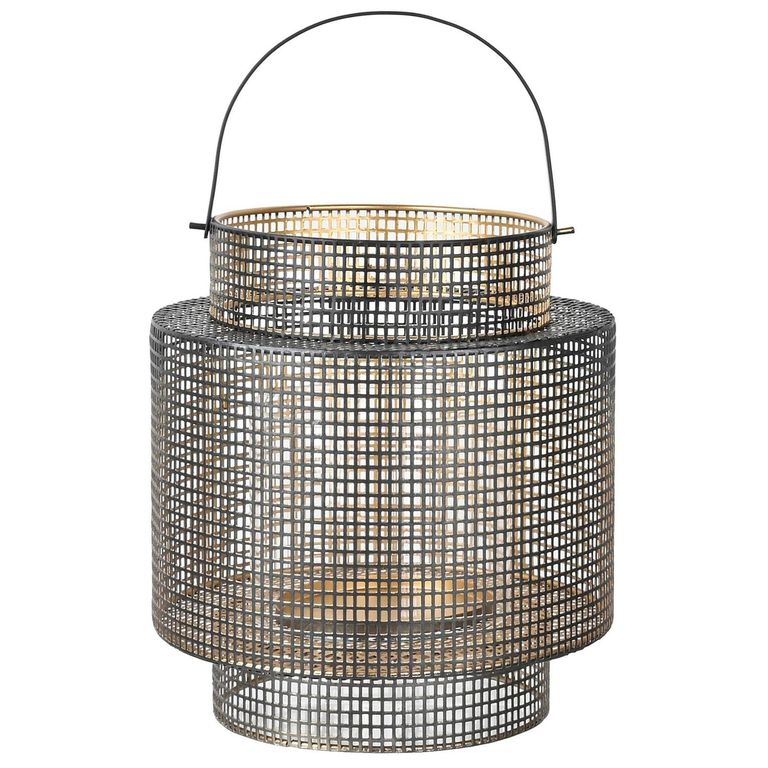 Farol Metálico Decorativo Para Velas 21X23 Cm