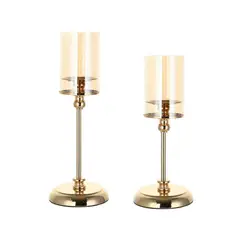 JUST HOME COLLECTION - Set 2 candelabros dorados