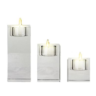 Set 3 portavelas cubo