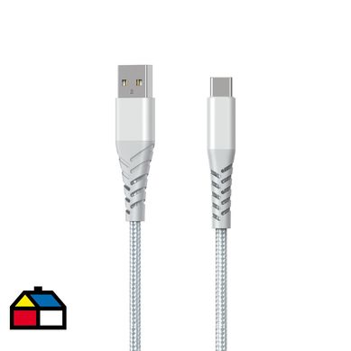 Cable USB a tipo-C 3 metros silver
