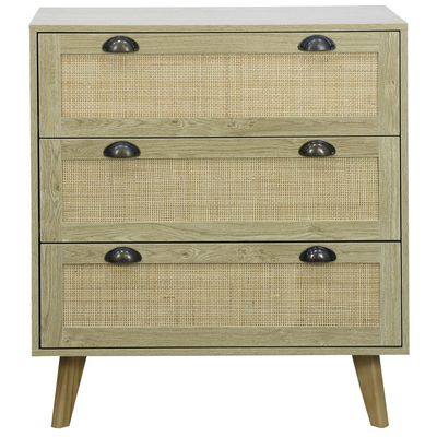 Imagen 2 del producto Cómoda 3 Cajón(es) Rattan 80x90x40 cm Café