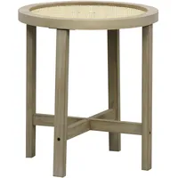 Mesita madera ratán tejido 40 cm