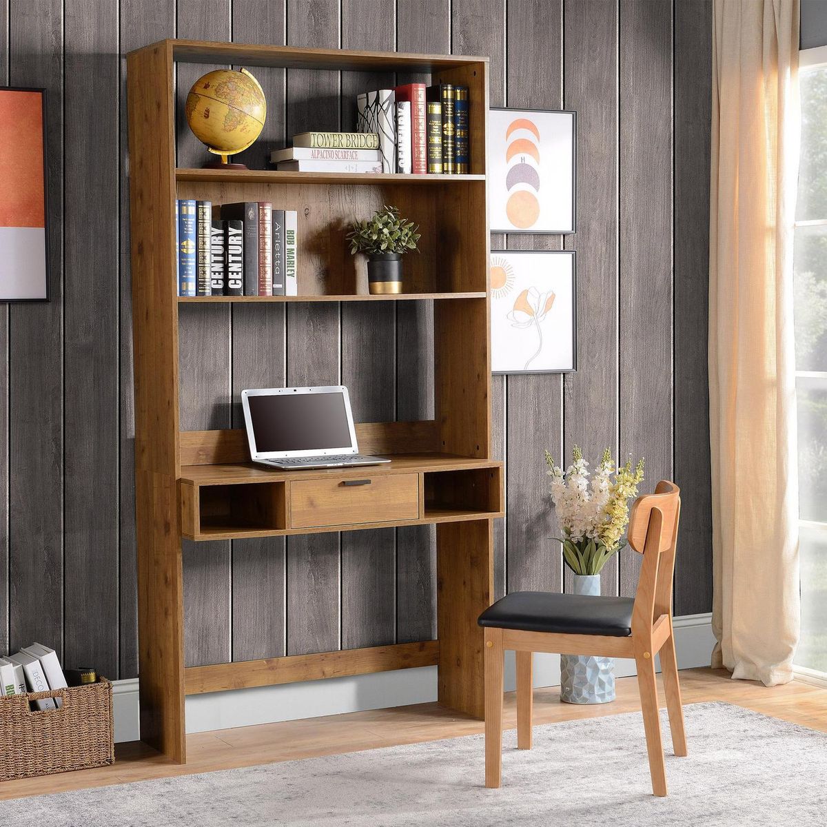 HOMY - Estante Darton Madera 3 Nivel(es) 45x200x100 cm Café