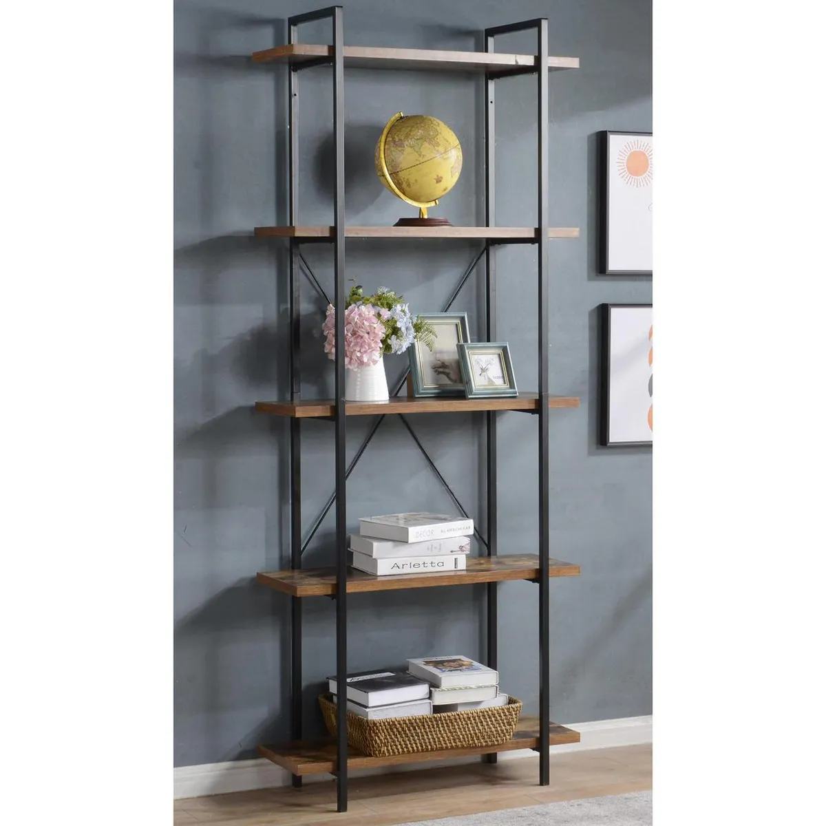 Estante Darren Madera 5 Nivel(es) 80x200x32 cm Café, marca JUST HOME COLLECTION - Foto Principal