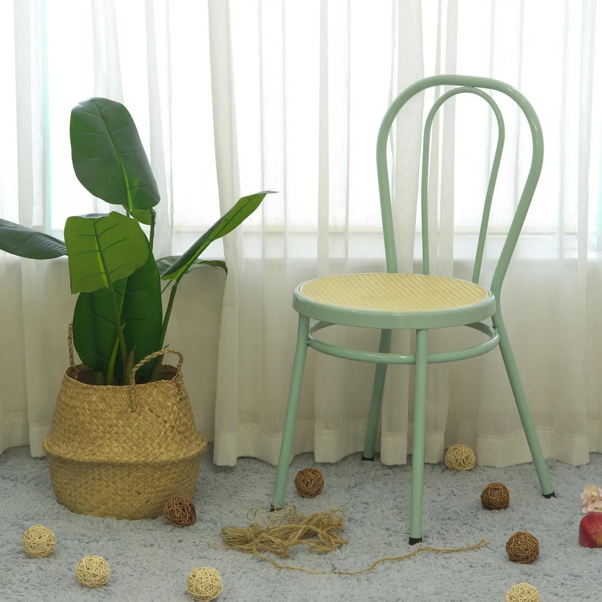 JUST HOME COLLECTION - Silla Metal Verde 85x47x47 cm