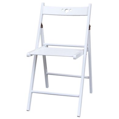 Silla madera plegable blanca