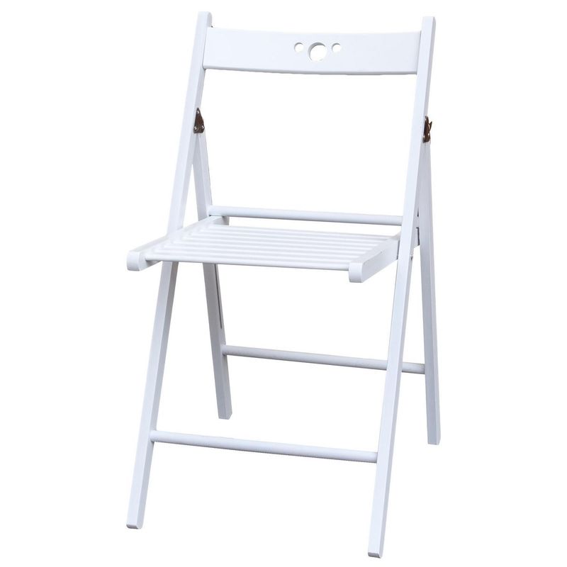 JUST HOME COLLECTION - Silla Madera Plegable Blanco 77x51x42.5 cm