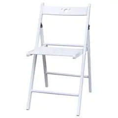 JUST HOME COLLECTION - Silla Madera Plegable Blanco 77x51x42.5 cm