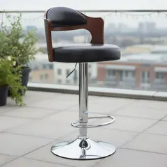 JUST HOME COLLECTION - Silla Bar Valencia Negro 104x42.5x45 cm
