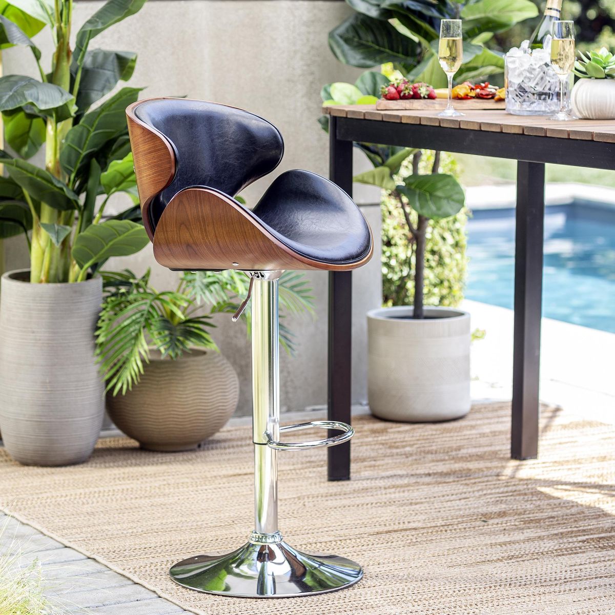 JUST HOME COLLECTION - Silla Bar Madrid Negro 111x52x49 cm