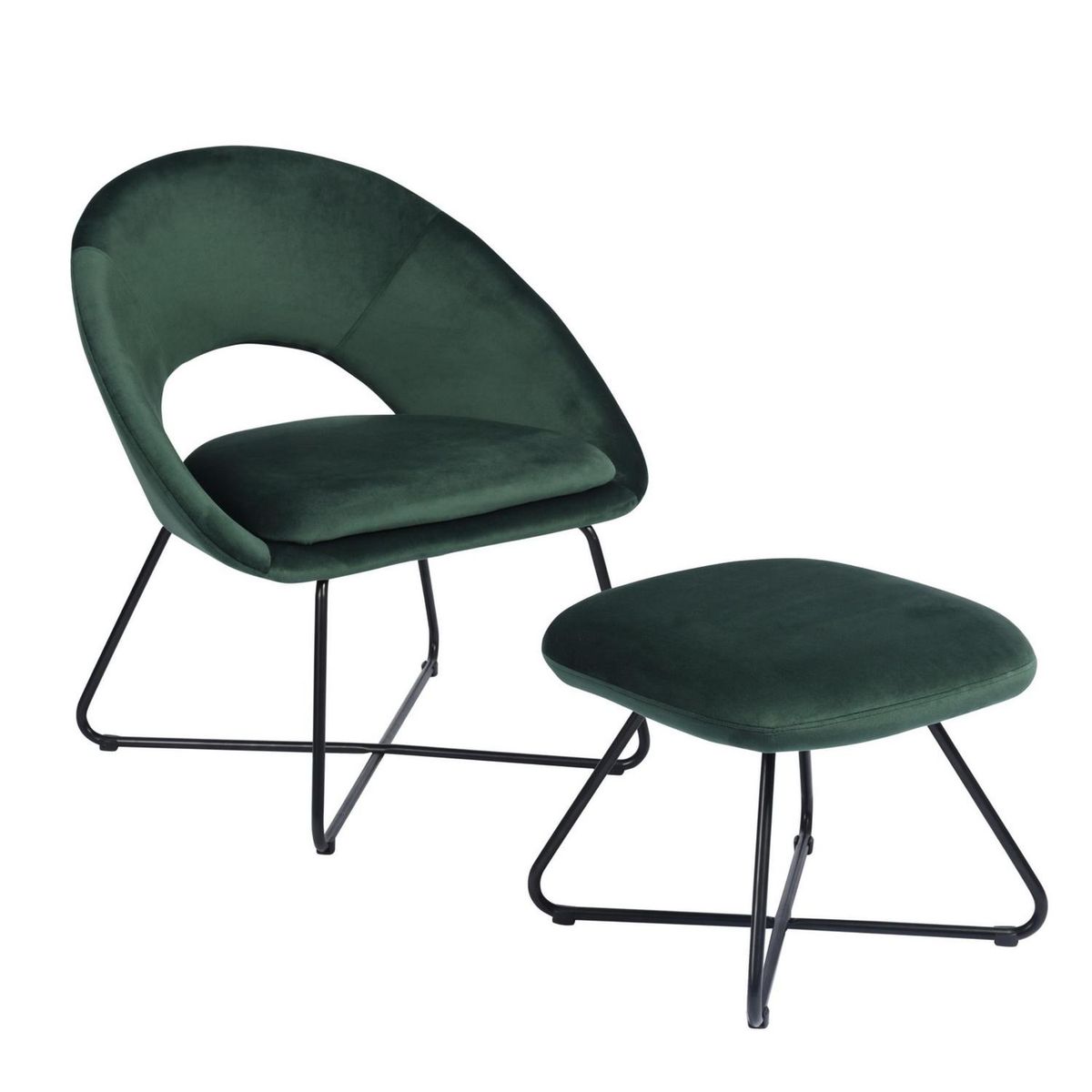 GENERICO - Sillón 1 cuerpo Ball 70x79x75 cm Gris/Ottoman Verde