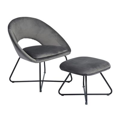 Silln + ottoman gris