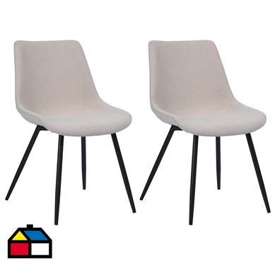 Set de 2 sillas beige