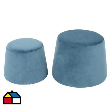 Set x 2 pouff azul Azul.