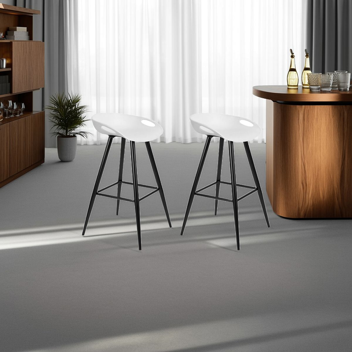 GENERICO - Set 2 Piso Bar Fiyan Blanco 82x45x44 cm