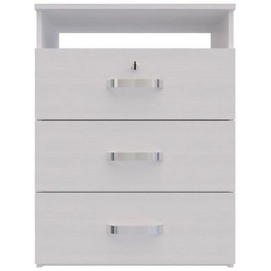 Cmoda 3 cajones blanco 60x36x80 cm.