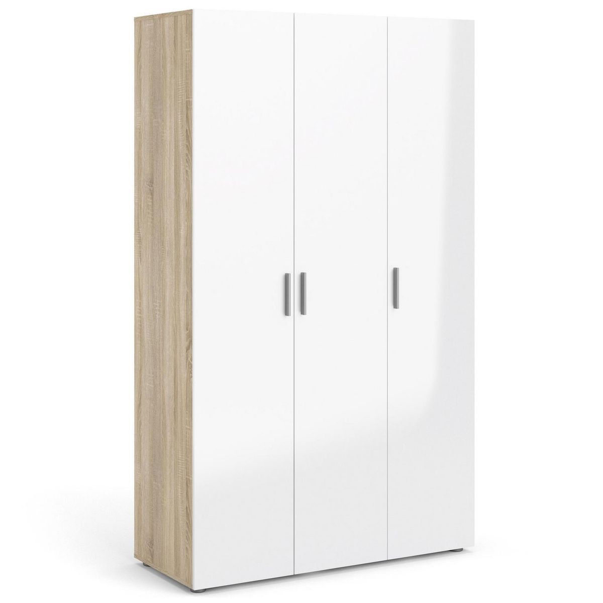TVILUM - Clóset 3 Puerta(s) 5 Repisa(s) 118xx50 cm Roble Patinado/Blanco