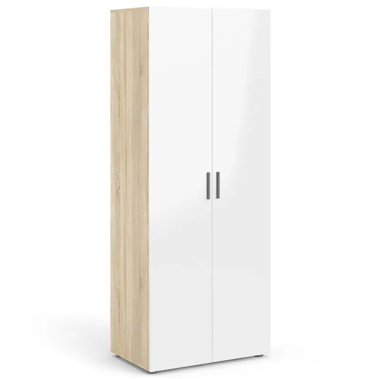 Clóset Pepe 2 Puerta(s) 5 Repisa(s) 78,7x200x49,75 cm Roble Patinado/Blanco