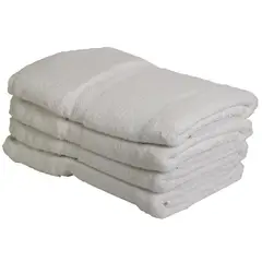HOMY - Set de 4 Toallas 500 gr Algodón 90x150 cm Blanco