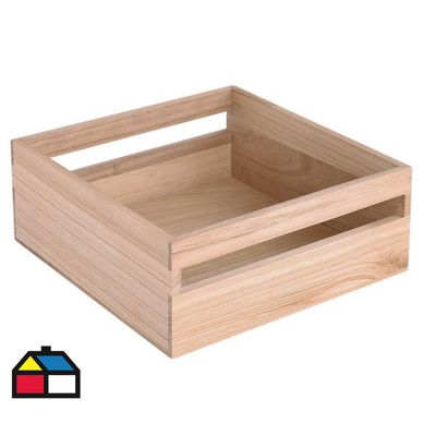 Caja madera 25,4x25,4x10,8 cm.