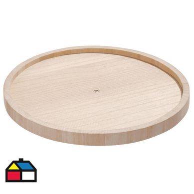 Bandeja madera redonda 26,67x3,8 cm.