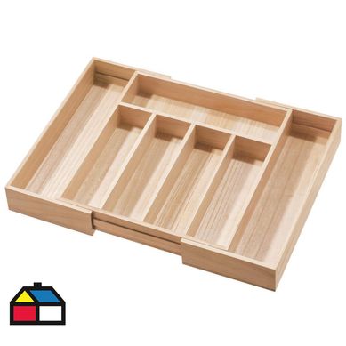 Organizador utensilios madera extensible.