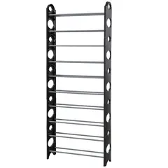 JUST HOME COLLECTION - Zapatera Metal 10 Nivel(es) 154x63x20 cm Negro