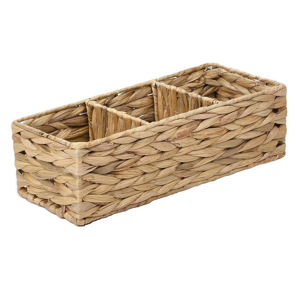 JUST HOME COLLECTION - Canasta 3 Divisiones 15x11x36.5 cm 6 l Natural