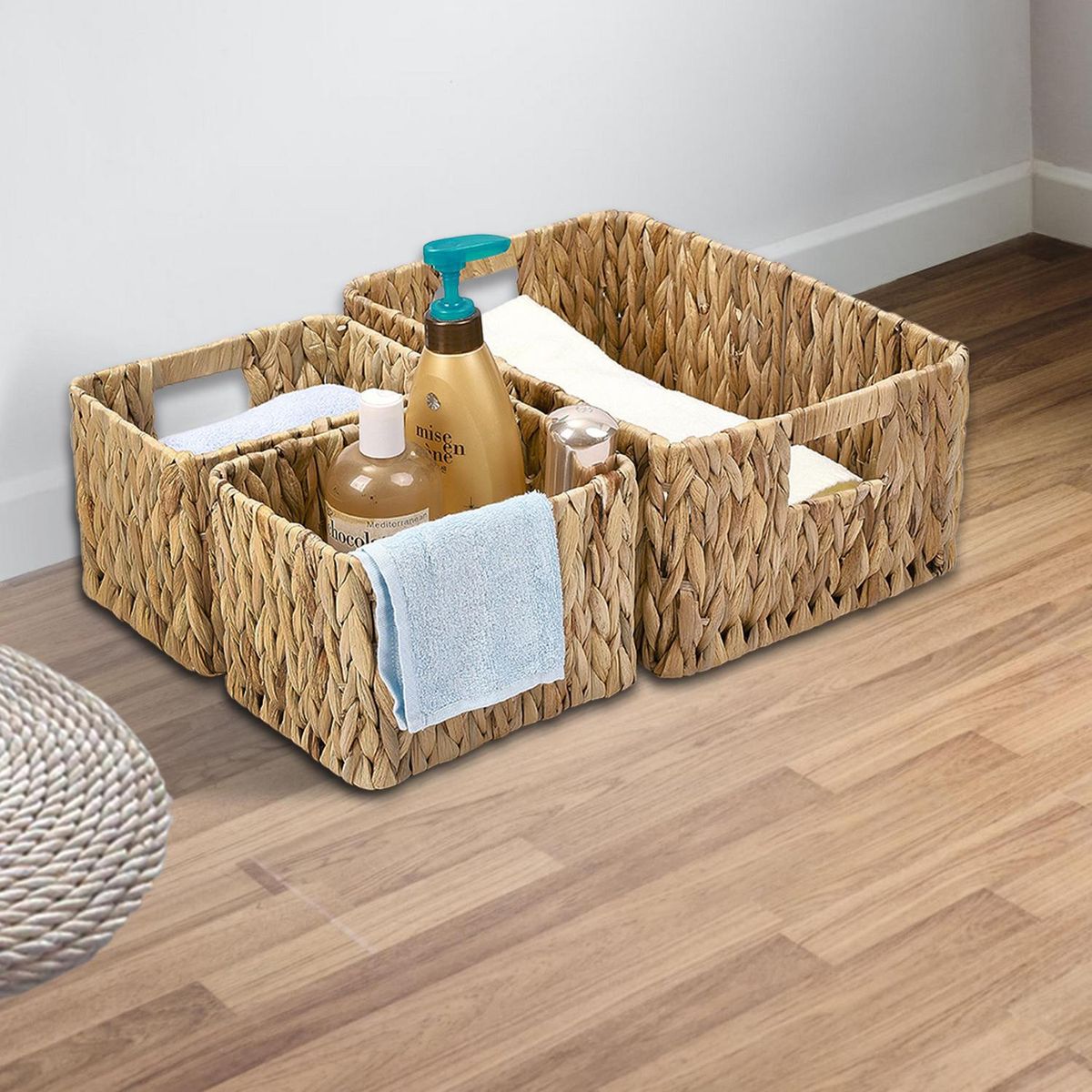 JUST HOME COLLECTION - Set 3 Canastos 37x26x16 cm 25 l Natural