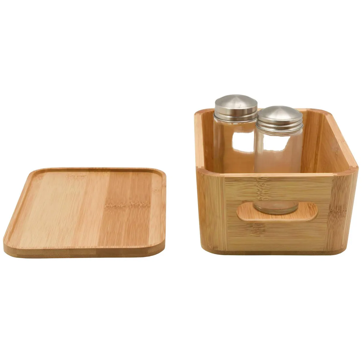 JUST HOME COLLECTION - Caja con Tapa 14x8.5x20 cm 2.3 cm3 Bambú
