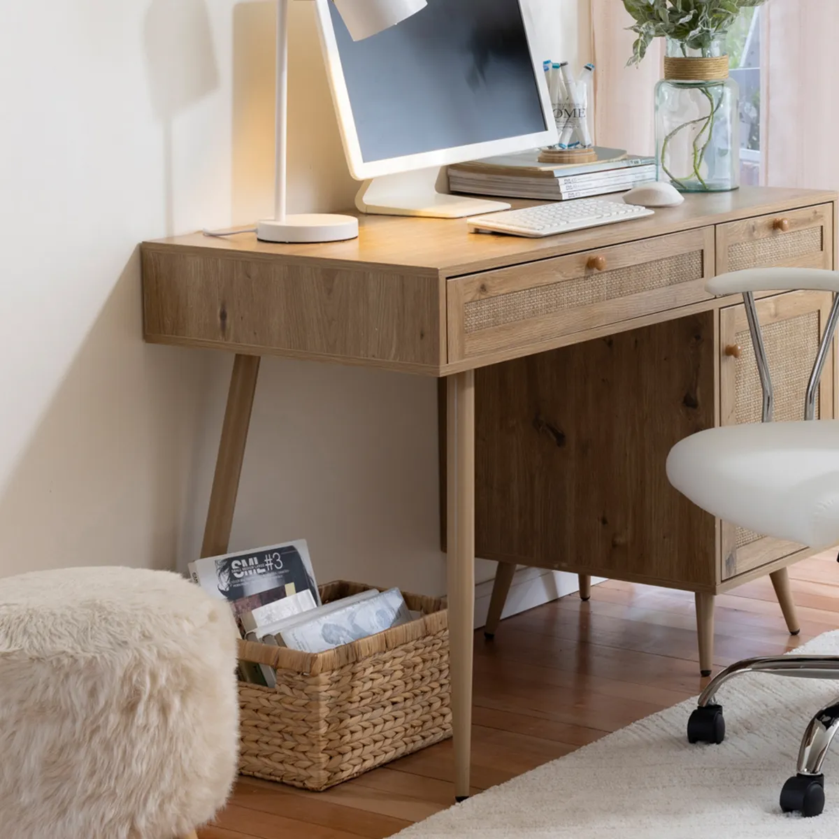 JUST HOME COLLECTION - Canasto Fibra 30x20x16 cm 9.6 l Natural