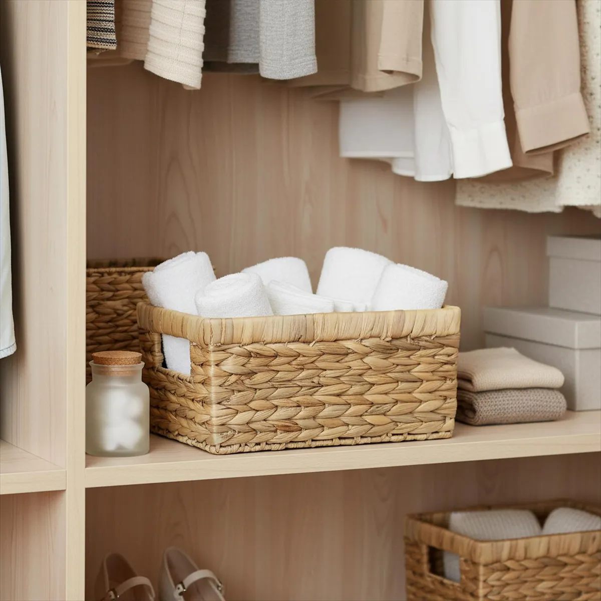 JUST HOME COLLECTION - Canasto Fibra 30x20x16 cm 9.6 l Natural