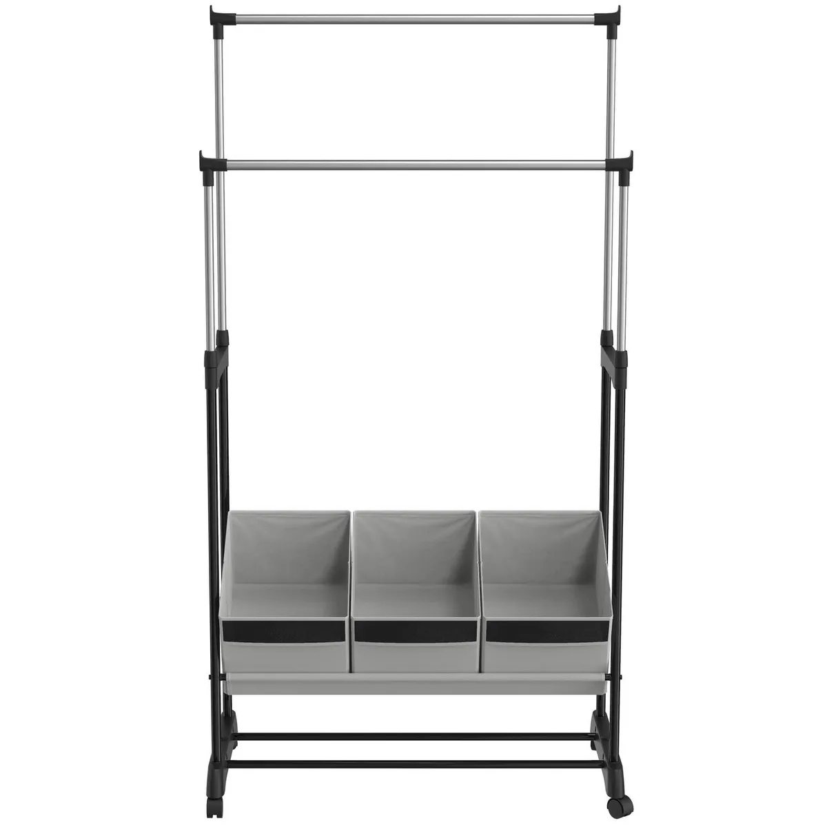 JUST HOME COLLECTION - Perchero 3 Cajas Tela Negro/Gris