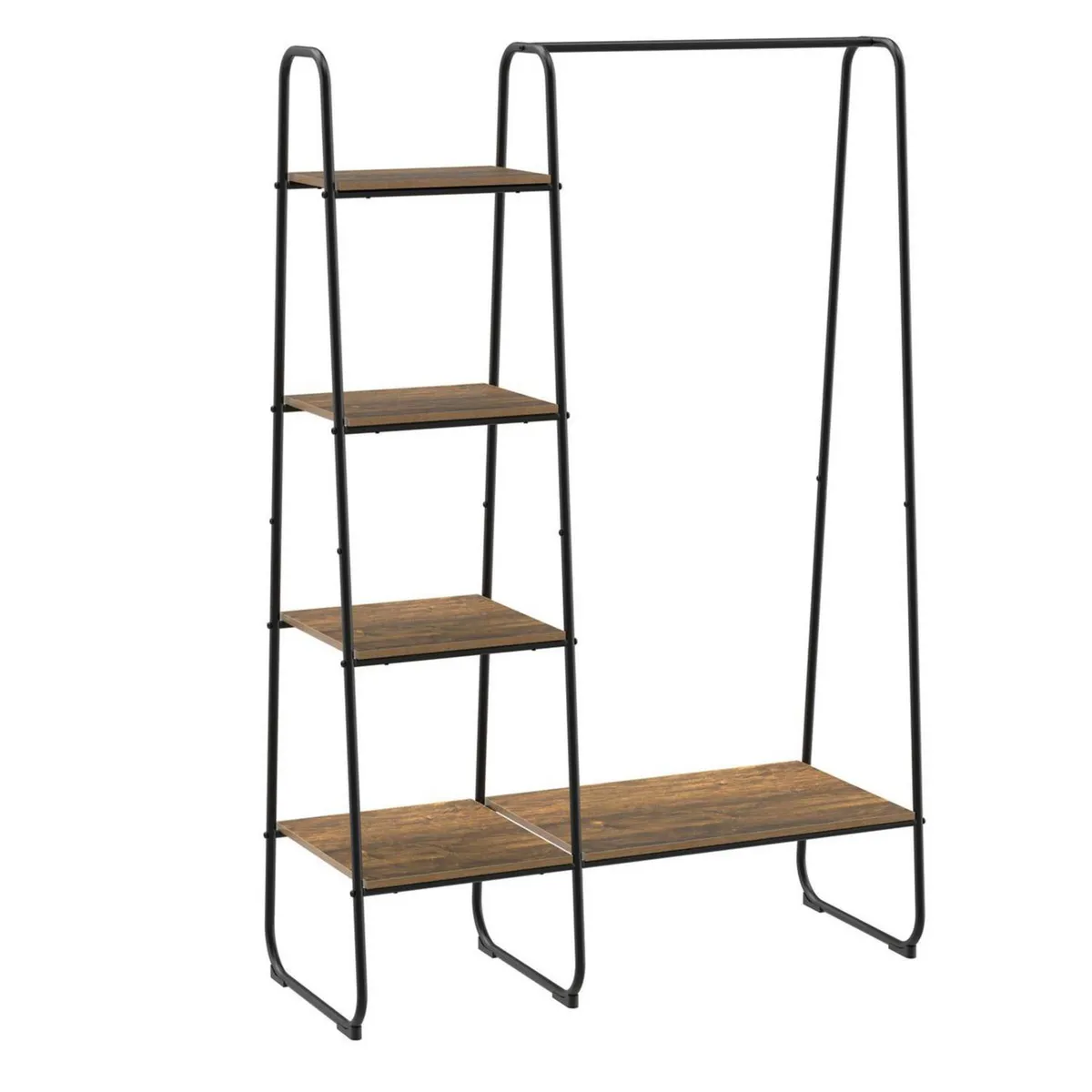 JUST HOME COLLECTION - Organizador de Ropa 4 Niveles Negro/Café