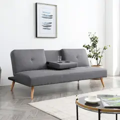 JUST HOME COLLECTION - Futón gris 180x86x74 cm