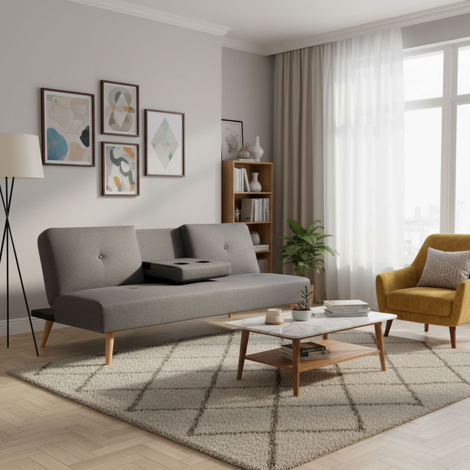 JUST HOME COLLECTION Futón gris 180x86x74 cm | Falabella Chile