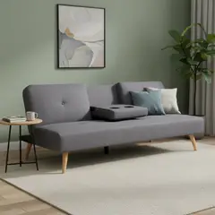 JUST HOME COLLECTION - Futón gris 180x86x74 cm