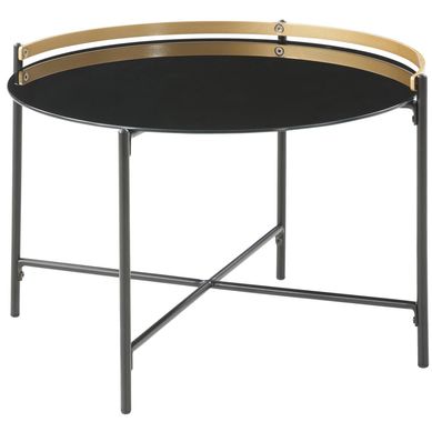 Mesita 60x60x40 cm. Negro/Dorado