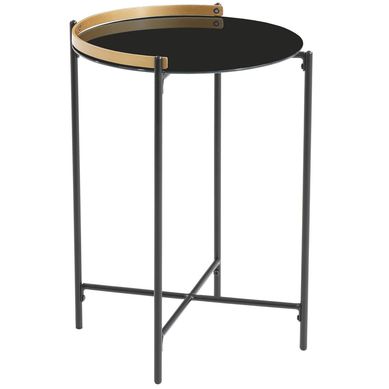 Mesita 45x45x60 cm. Negro/Dorado