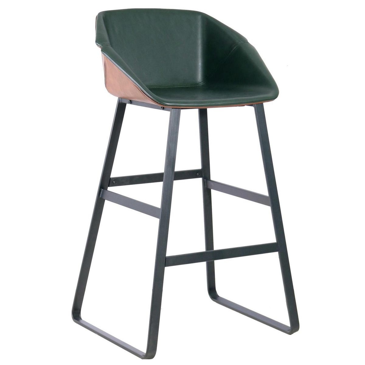 HOMY - Silla Bar Tarquin Verde, Café 97x53x52 cm