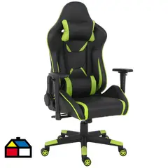 JUST HOME COLLECTION - Sillón gamer negro / verde