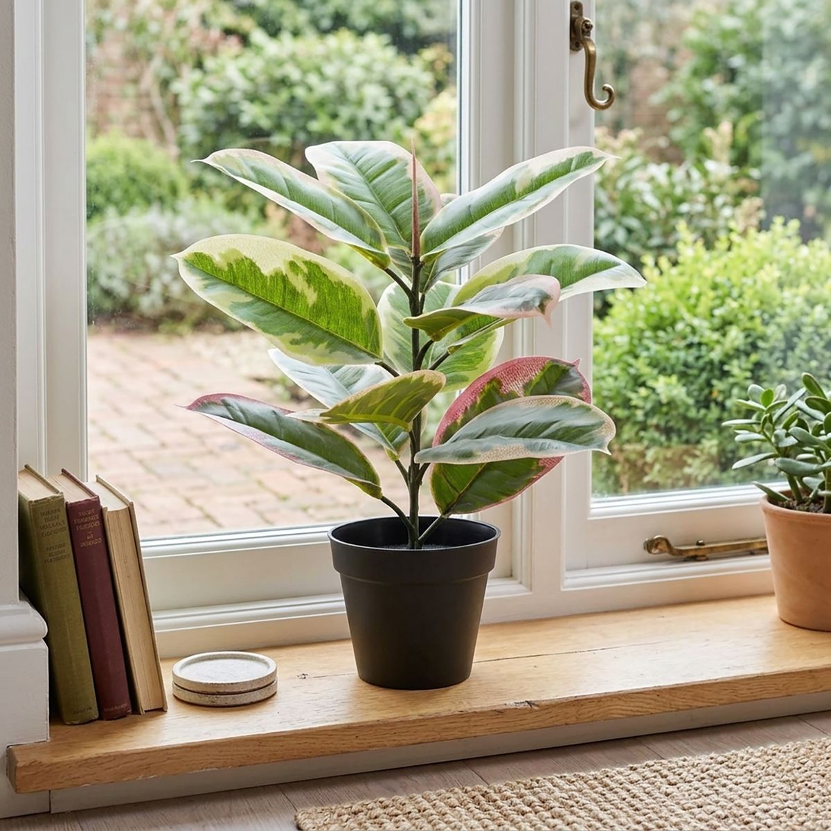 Planta Artificial Gomero 43 cm Rosado, marca JUST HOME COLLECTION - Foto 2