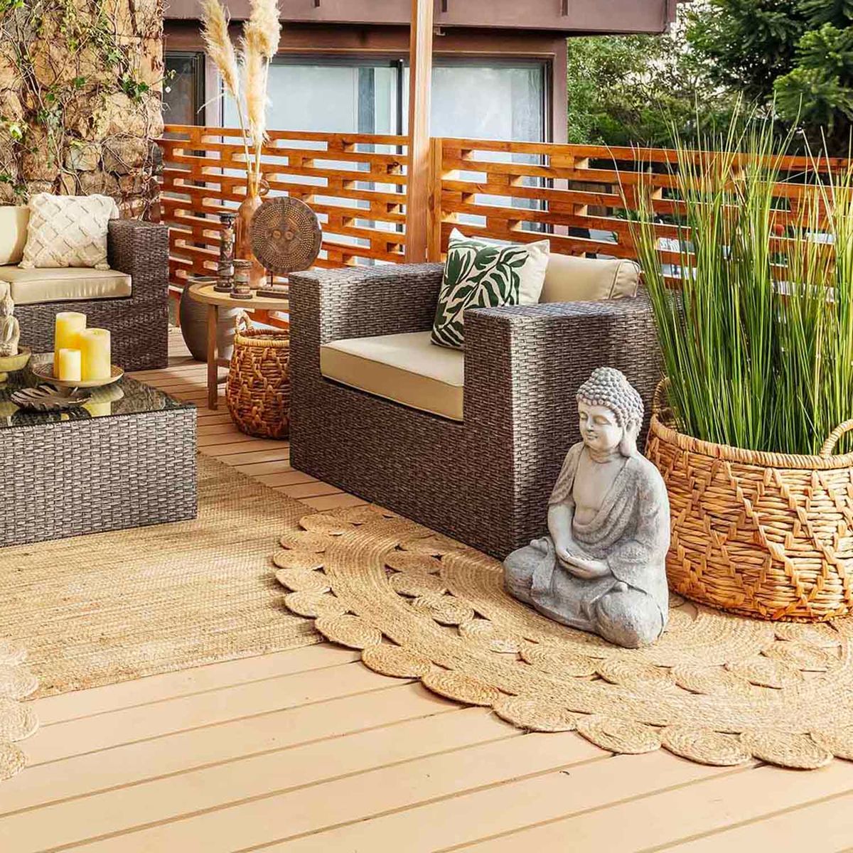 JUST HOME COLLECTION - Planta Artificial Pasto 130 cm Verde