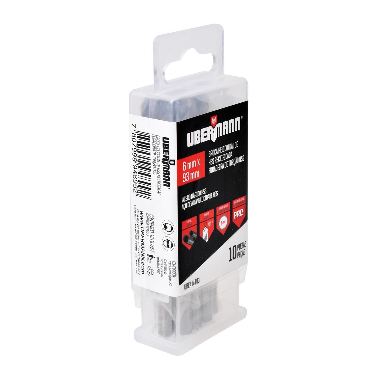 UBERMANN - Pack 10 brocas metal 6 mm