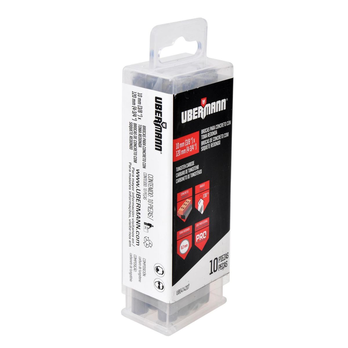 UBERMANN - Pack 10 unidades brocas concreto 10 mm