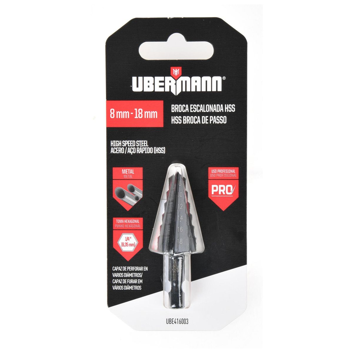 UBERMANN - Broca escalonada 8-18 mm