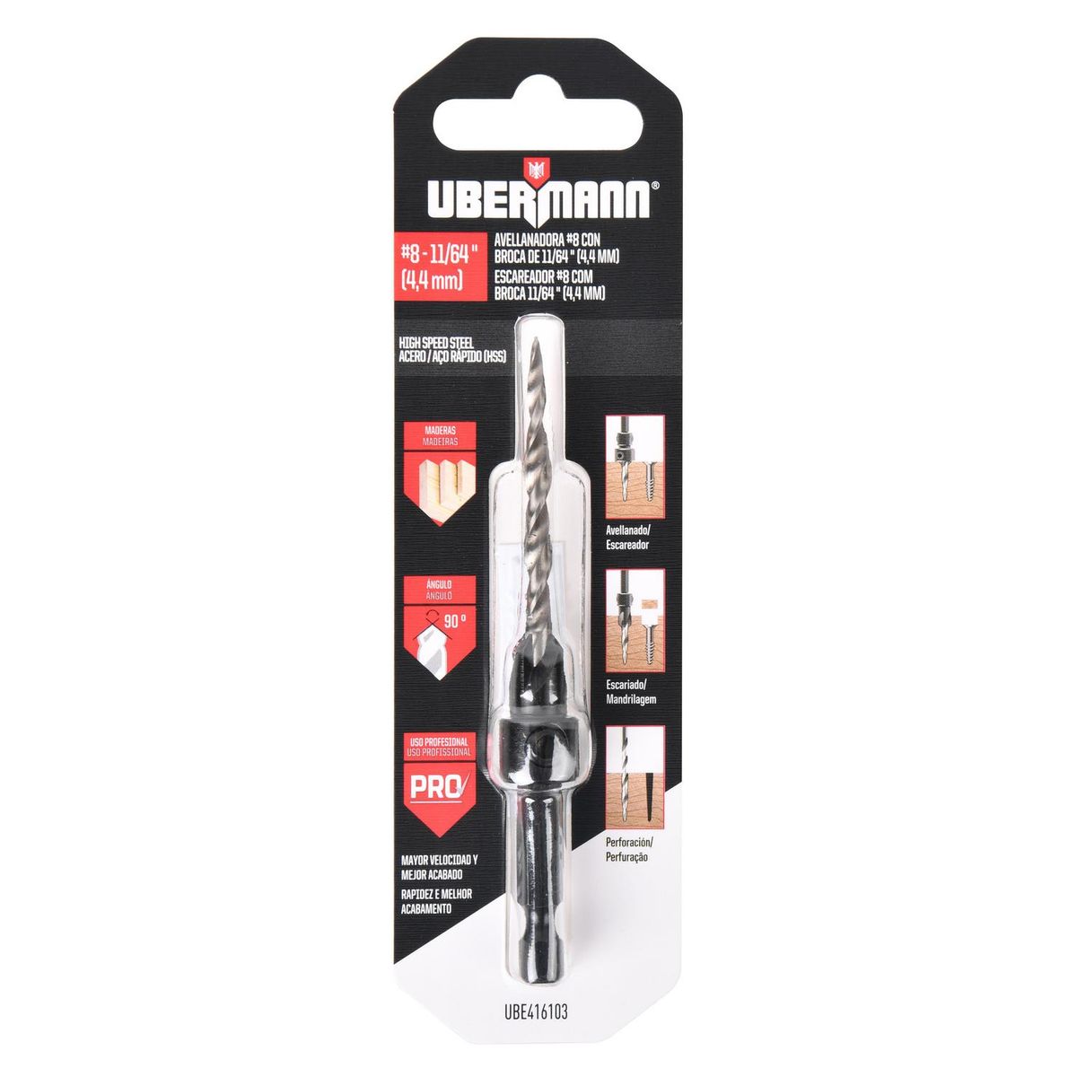 UBERMANN - Broca avellanar 8-11/64"