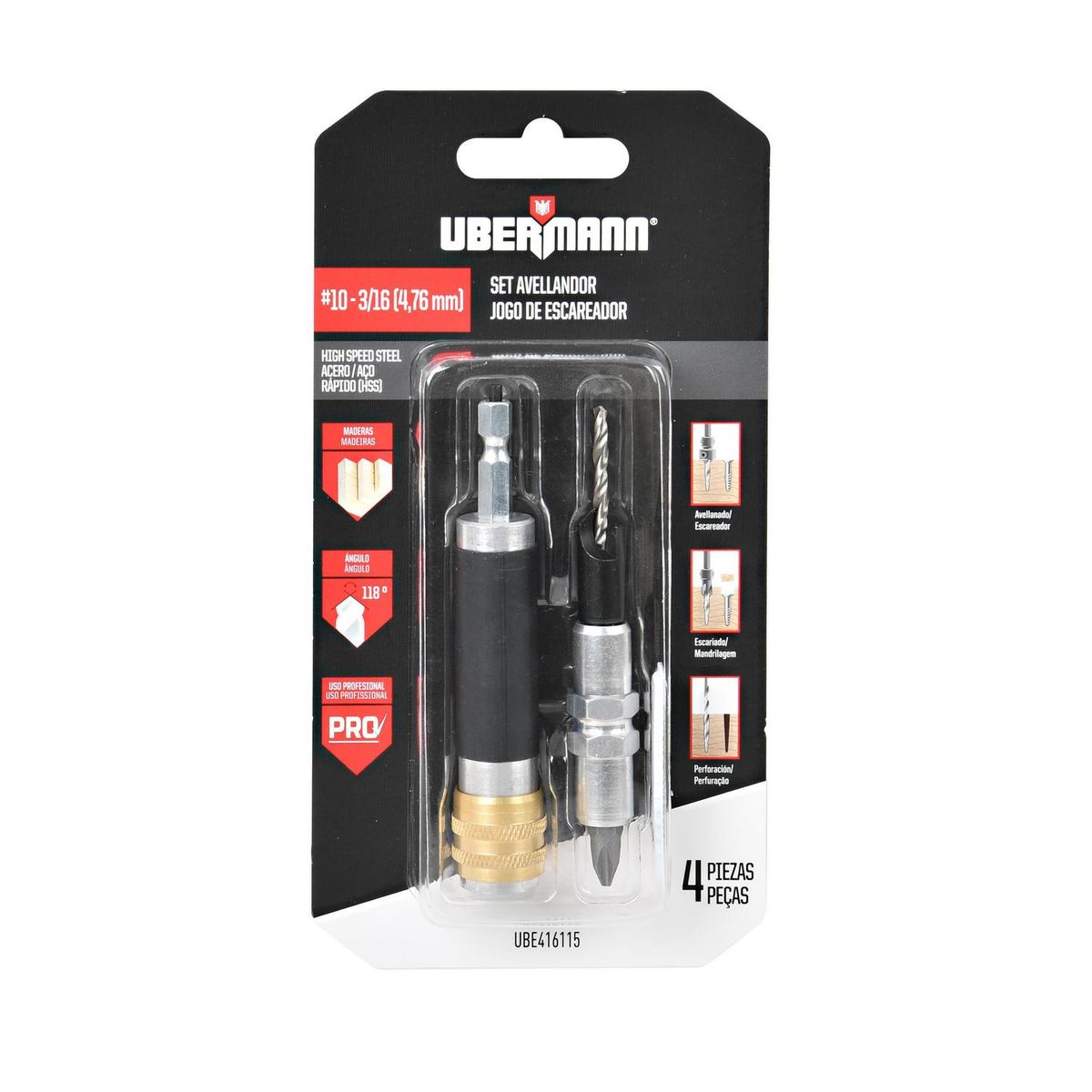 UBERMANN - Set 4 unidades avellanar 10