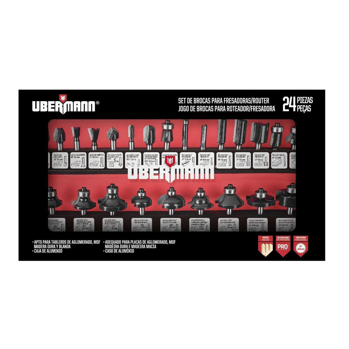 UBERMANN - Set 24 Fresas 1/4" ubermann